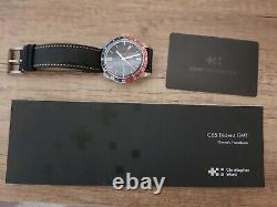 Christopher Ward C65 Trident GMT with Vintage Black Oak Leather Strap and papers