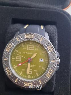 Chronologia Canyoneer Moss Green Swiss GMT Quartz 46 mm w Silicone Strap