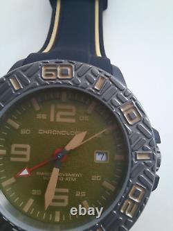Chronologia Canyoneer Moss Green Swiss GMT Quartz 46 mm w Silicone Strap