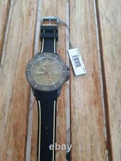 Chronologia Canyoneer Moss Green Swiss Quartz GMT w Black Beige Rubber 46 mm