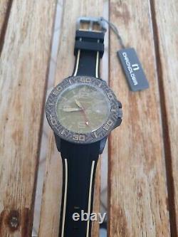 Chronologia Canyoneer Moss Green Swiss Quartz GMT w Black Beige Rubber 46 mm