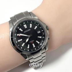 Citizen Attesa GMT Eco Drive Quartz Watch Mens 37mm World Time Wrist 16cm