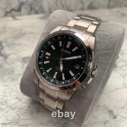 Citizen Attesa GMT Solar Titanium Watch 42mm World Time Quartz Lightweight