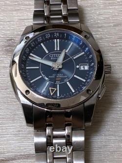 Citizen Attesa GMT Watch World Time Quartz H116 T012612 Mens wrist 16cm