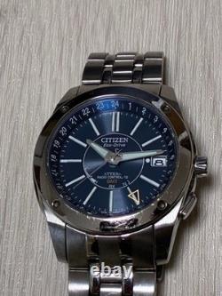 Citizen Attesa GMT Watch World Time Quartz H116 T012612 Mens wrist 16cm