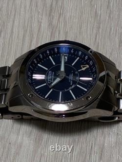 Citizen Attesa GMT Watch World Time Quartz H116 T012612 Mens wrist 16cm