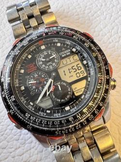 Citizen C300 E80044 World Time Chronograph UTC GMT Timer Stopwatch Alarm 42mm uk