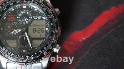 Citizen C300 E80044 World Time Chronograph UTC GMT Timer Stopwatch Alarm Date 42