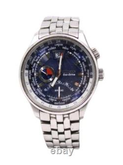 Citizen Eco-Drive GMT World Time J304 Blue Dial Rare Japan-Only Used