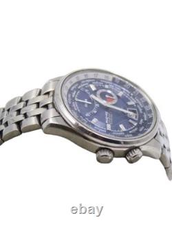 Citizen Eco-Drive GMT World Time J304 Blue Dial Rare Japan-Only Used