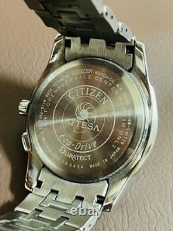 Citizen Eco Drive GMT World Time Wristwatch Stainless 42mm Solar Japan Made