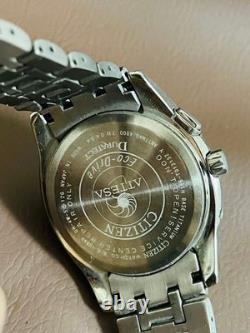Citizen Eco Drive GMT World Time Wristwatch Stainless 42mm Solar Japan Made