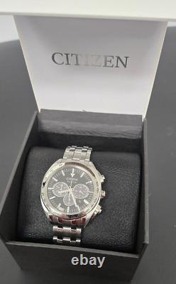 Citizen Eco-Drive Men's Carson Chronograph GMT Date Silver Watch 43MM CA4540-54E