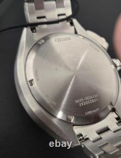 Citizen Eco-Drive Men's Carson Chronograph GMT Date Silver Watch 43MM CA4540-54E