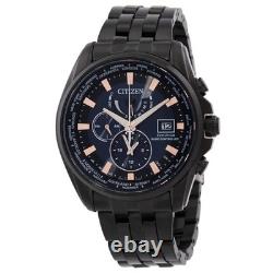 Citizen Eco-Drive Perpetual Alarm World Time GMT Black Dial Men's Watch