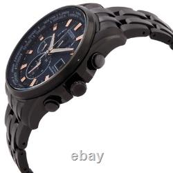 Citizen Eco-Drive Perpetual Alarm World Time GMT Black Dial Men's Watch