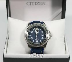 Citizen Eco Drive Promaster World Time GMT Blue Rubber Strap Men's Watch BJ7100