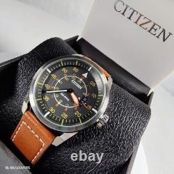 Citizen Eco Drive Weekender Watch Men's Grey Brown Orange Stainless AW1361-10H