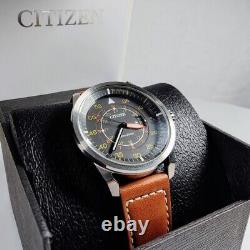 Citizen Eco Drive Weekender Watch Men's Grey Brown Orange Stainless AW1361-10H