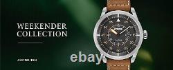 Citizen Eco Drive Weekender Watch Men's Grey Brown Orange Stainless AW1361-10H