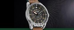 Citizen Eco Drive Weekender Watch Men's Grey Brown Orange Stainless AW1361-10H