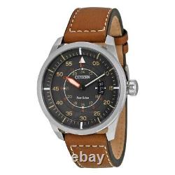 Citizen Eco Drive Weekender Watch Men's Grey Brown Orange Stainless AW1361-10H