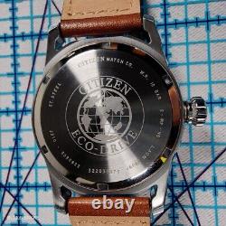 Citizen Eco Drive Weekender Watch Men's Grey Brown Orange Stainless AW1361-10H