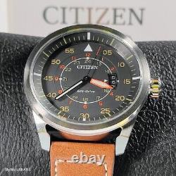 Citizen Eco Drive Weekender Watch Men's Grey Brown Orange Stainless AW1361-10H