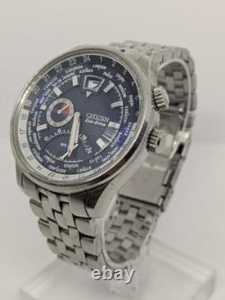 Citizen Eco-Drive World Time GMT Men's Watch Blue Dial BJ9121-57L Boxed