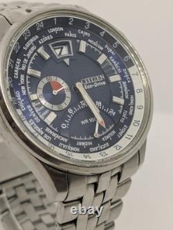 Citizen Eco-Drive World Time GMT Men's Watch Blue Dial BJ9121-57L Boxed