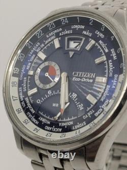 Citizen Eco-Drive World Time GMT Men's Watch Blue Dial BJ9121-57L Boxed