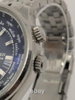 Citizen Eco-Drive World Time GMT Men's Watch Blue Dial BJ9121-57L Boxed