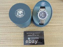 Citizen Gmt Wr100 Eco Drive Chrono Chronograph Deployment Bracelet Watch Box Set