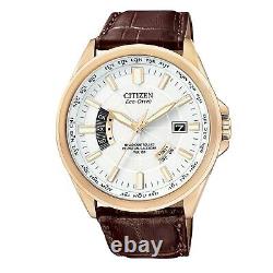 Citizen Men's Eco-Drive World Perpetual A-T Watch Brown Leather CB0013-04A