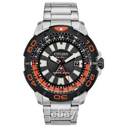 Citizen Men's Watch Promaster GMT Black and Orange Bezel Bracelet BJ7129-56E