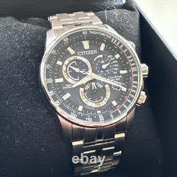 Citizen PCAT Perpetual Alarm World Time Chronograph Blue Dial Men's Watch