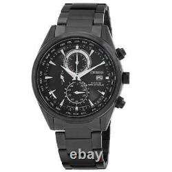 Citizen Perpetual Alarm World Time Chronograph GMT Black Dial Men's Watch
