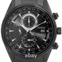 Citizen Perpetual Alarm World Time Chronograph GMT Black Dial Men's Watch