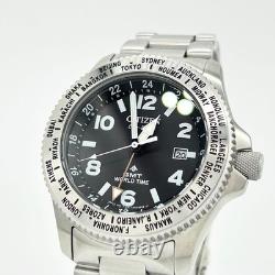 Citizen ProMaster GMT Solar Radio Watch GMT World Time Unisex Wrist 18cm