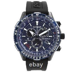 Citizen Promaster Air A-T Perpetual Alarm World Time Chronograph GMT Blue Dial