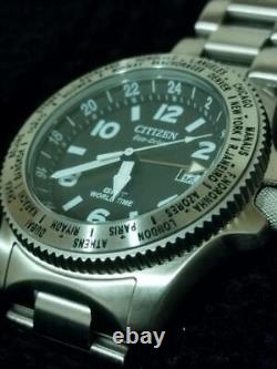 Citizen Promaster Eco-Drive BJ7100-82E Date 42mm Men's World Time GMT Watch