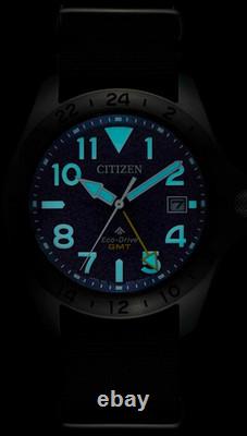 Citizen Promaster Land GMT Sapphire Glass Nylon Strap Military Green- BJ7155-05X