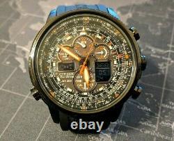 Citizen Promaster Navihawk A-T Eco-Drive Solar Black Orange AT JY8035-04E Japan