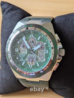 Citizen Promaster Skyhawk A-T Chronograph GMT Green Dial Men's Watch JY8147-01X