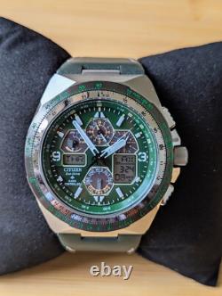 Citizen Promaster Skyhawk A-T Chronograph GMT Green Dial Men's Watch JY8147-01X