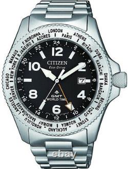 Citizen Promaster Stainless Steel Eco-Drive GMT Watch BJ7100-82E