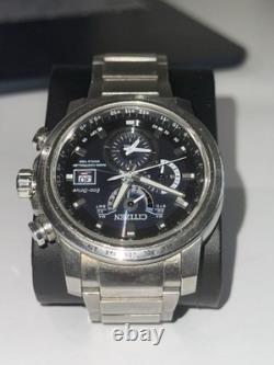 Citizen Radio Controlled World Time Eco-Drive Solar A-T Blue Dial Mens Watch