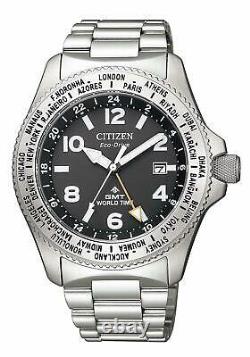 Citizen Watch Promaster Eco Drive LAND Series GMT BJ7100-82E Men's Silver