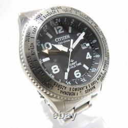 Citizen Watch Promaster Eco Drive LAND Series GMT BJ7100-82E Men's Silver