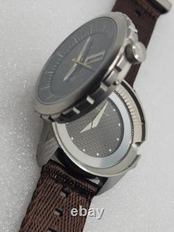 Clamshell FlipTop Dual two time zone dial Android Aragon GMT Quartz Day Date